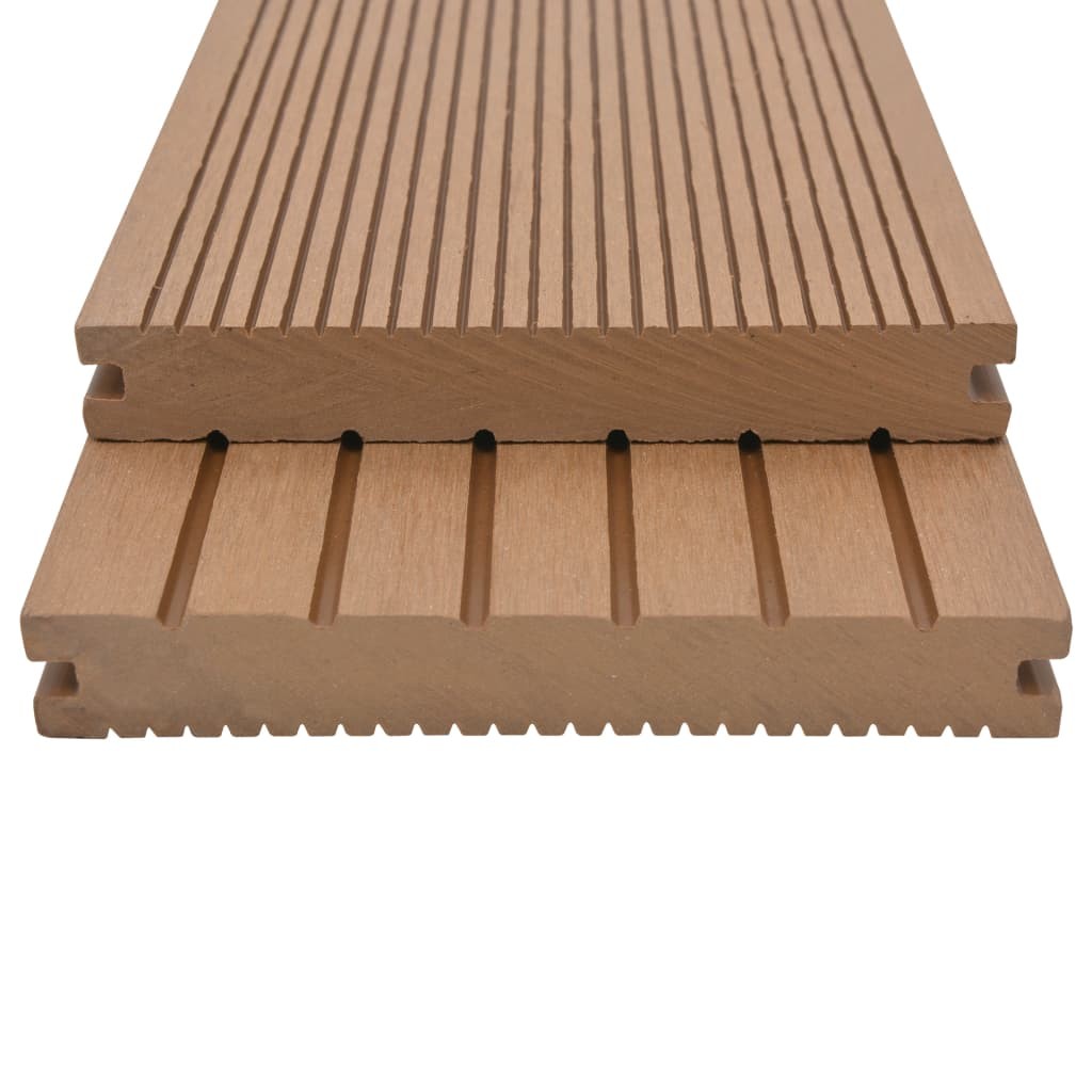 WPC Solid Decking Boards with Accessories 20 m² 4 m Teak
